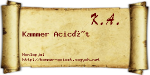 Kammer Acicét névjegykártya